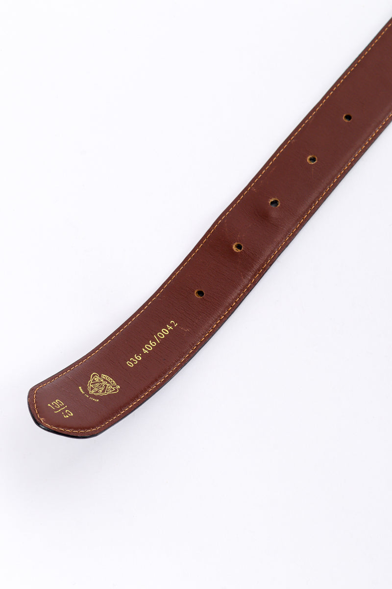 Vintage Gucci Reversible Leather Belt closeup belt holes @recessla