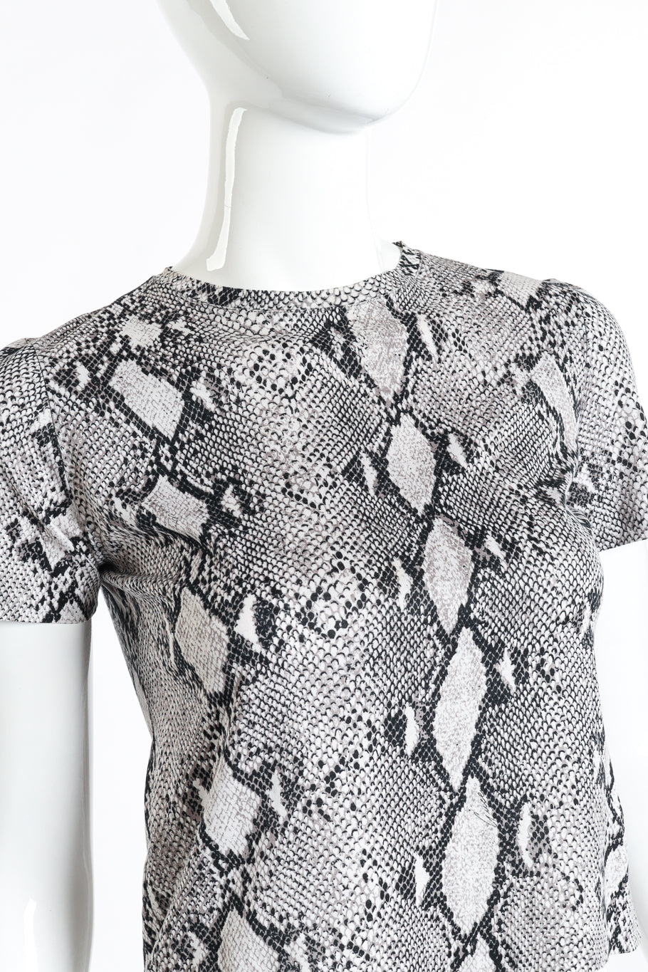 Gucci Snake Print Crop Top front on mannequin closeup @recess la