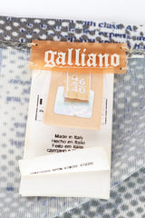 Vintage John Galliano Butterfly Newspaper Print Dress signature label closeup @recess la