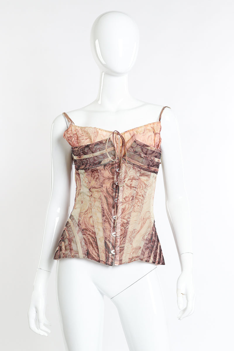 Silk Chiffon Rococo Corset Top by Jean Paul Gaultier on mannequin @recess LA