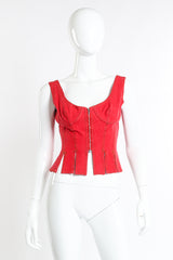 1993 S/S Denim Bustier Corset Top by Jean Paul Gaultier on mannequin @recess LA