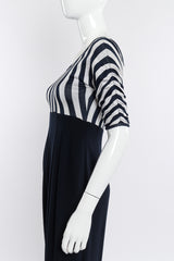 Vintage Geoffrey Beene Striped Jumpsuit side view on mannequin closeup @Recessla