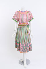 Geoffrey Beene Candy Stripes & Carnations Peasant Skirt Set @RECESS LA