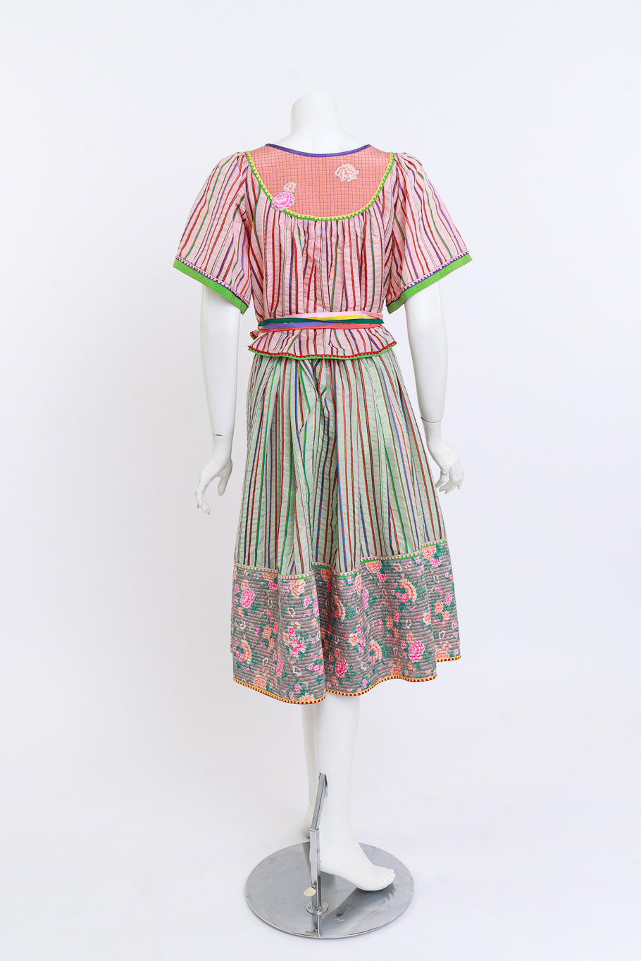 Geoffrey Beene Candy Stripes & Carnations Peasant Skirt Set @RECESS LA