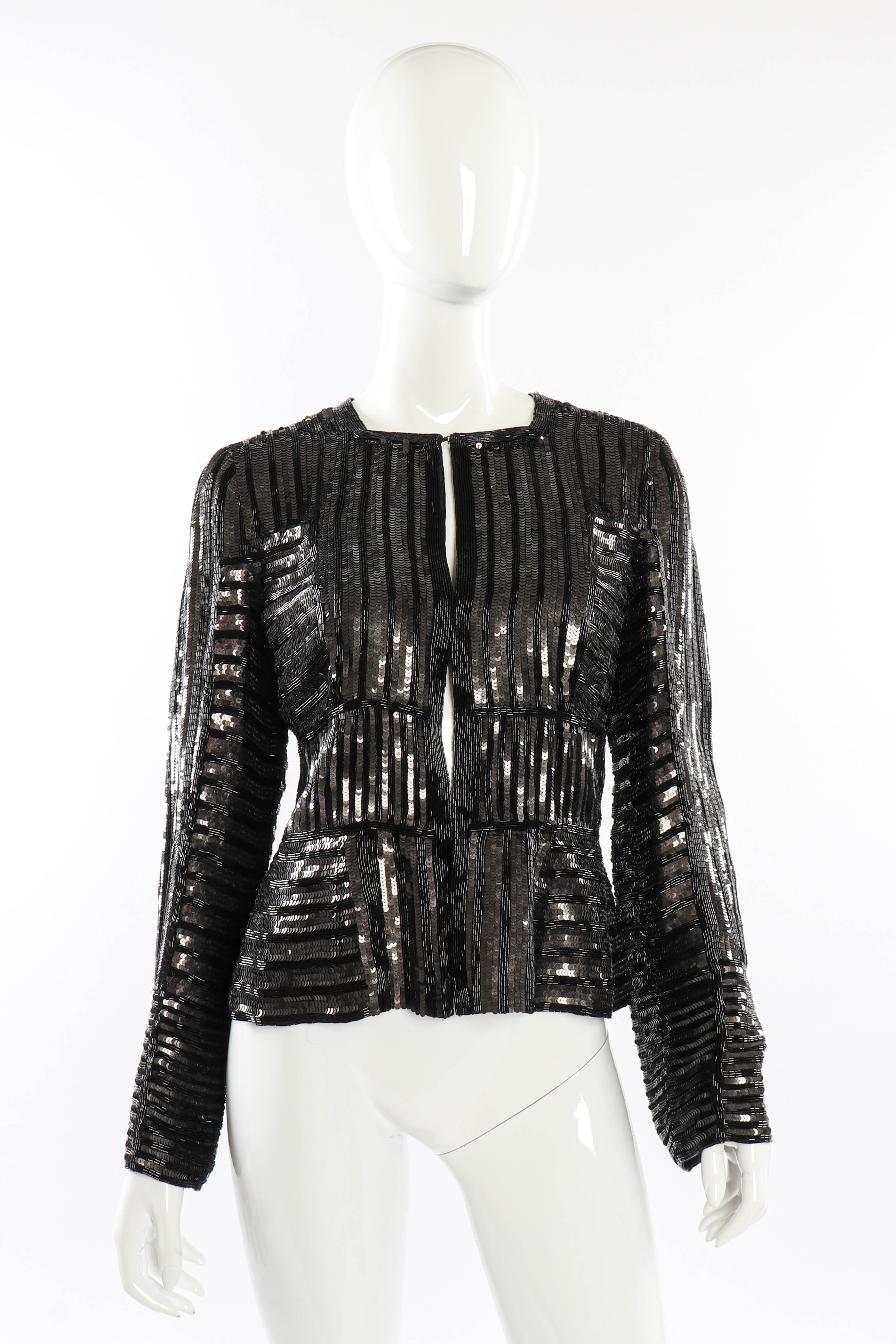 Vintage Gianfranco Ferre Sequin Stripe Jacket front on mannequin @recessla