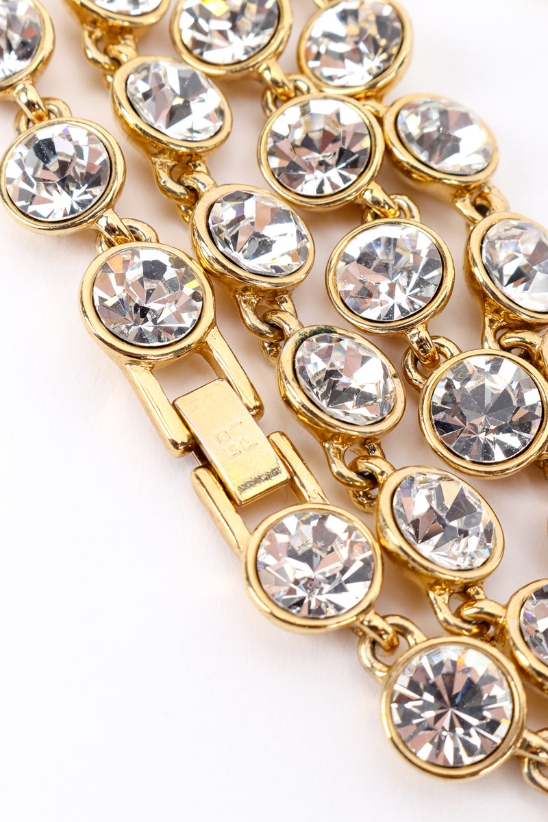 Vintage Givenchy Crystal Link Necklace signature logo closeup @recessla