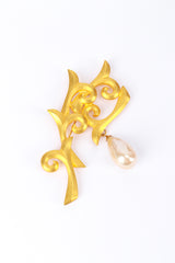 Vintage Karl Lagerfeld Pearl Vine Brooch front @recess la