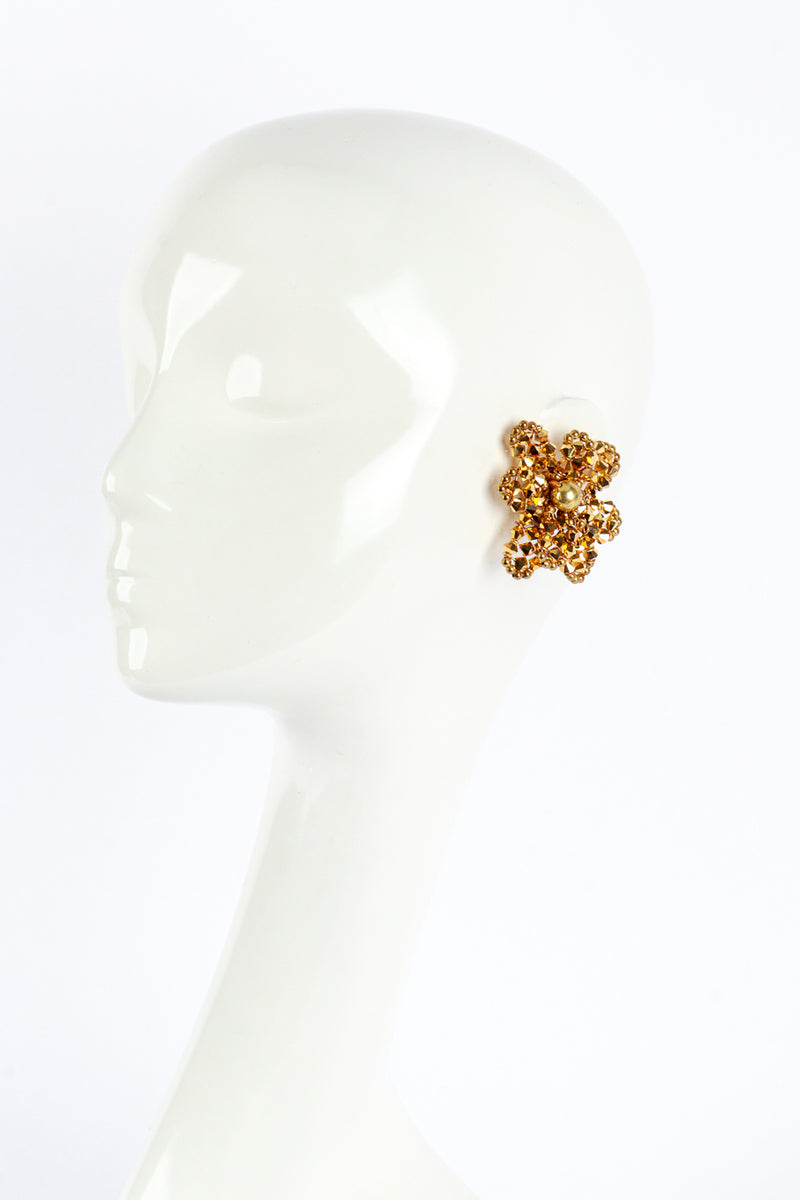 Fazio Golden Flower Earrings mannequin @RECESS LA