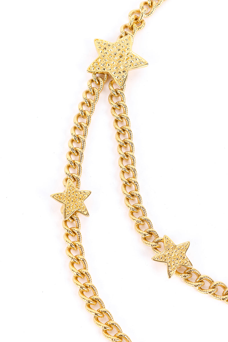 Vintage St. John Star Tiered Chain Belt star charm closeup @Recessla