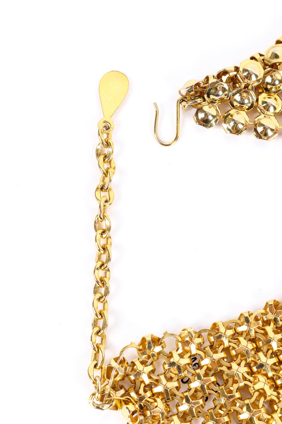 Gold tone mesh bib necklace chain and hook @recessla