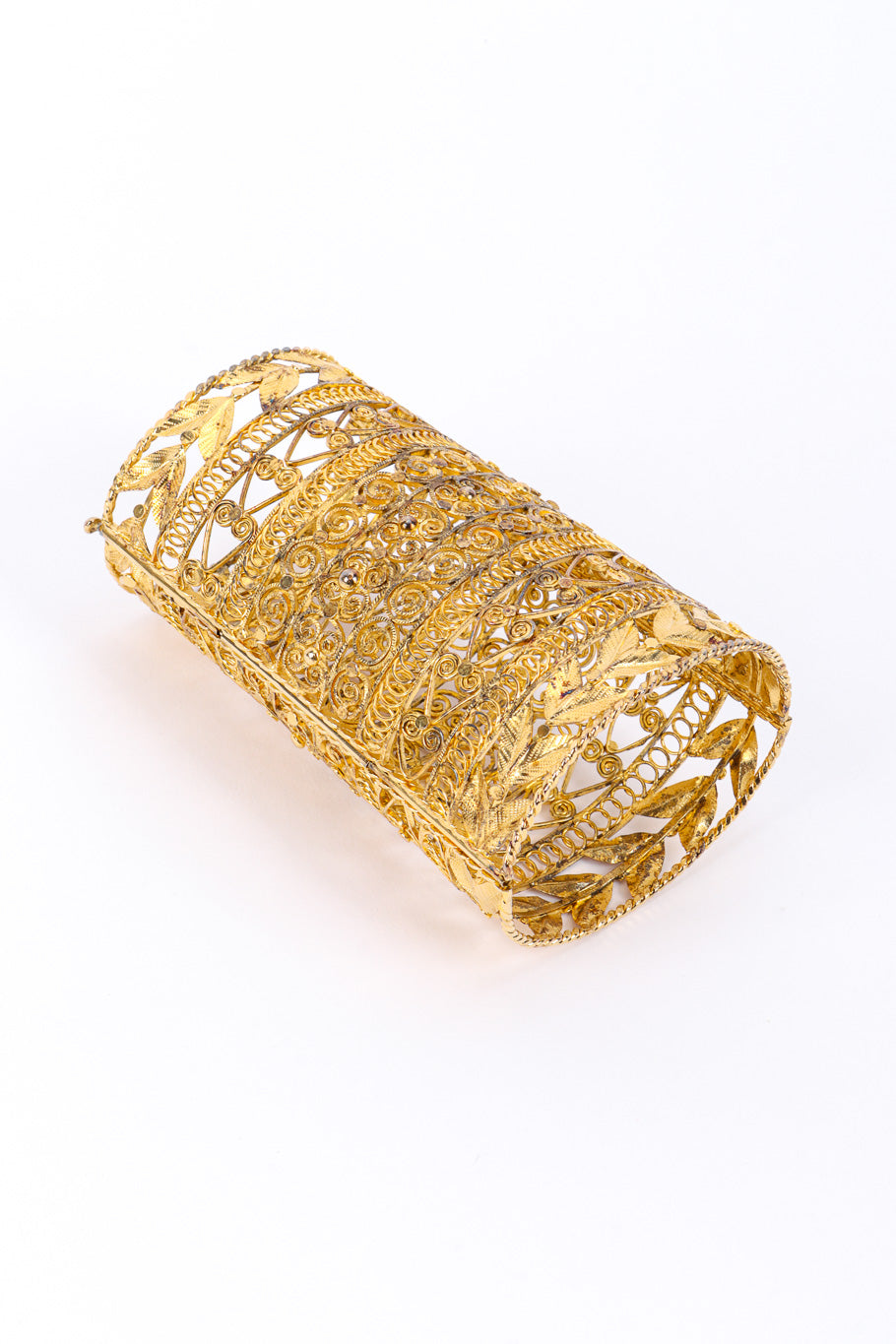 Vintage Long Filigree Cuff Bracelet II front @recessla