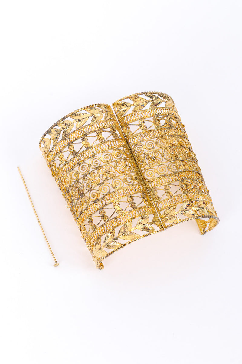 Vintage Long Filigree Cuff Bracelet I exterior unhinged @recessla