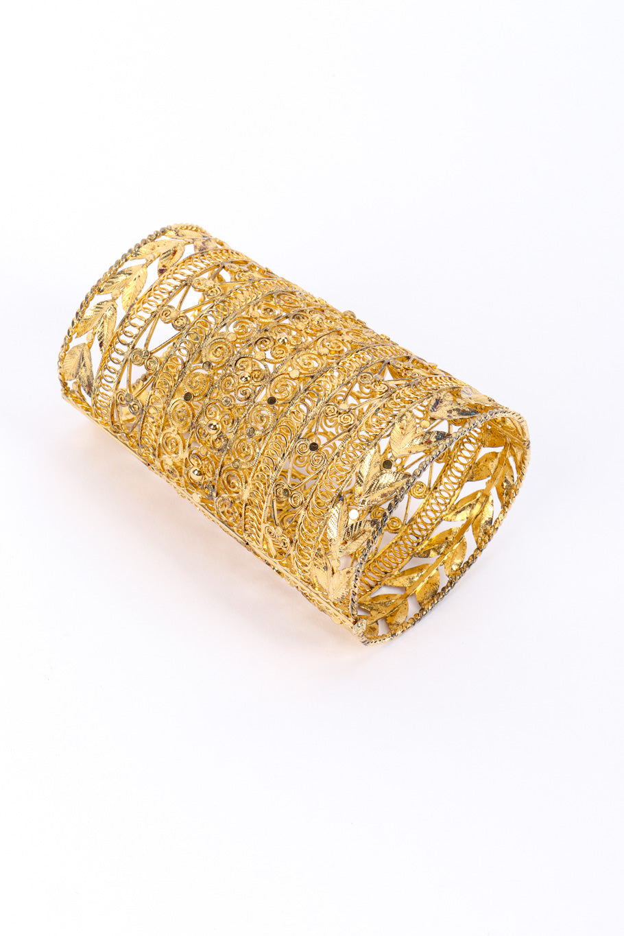 Vintage Long Filigree Cuff Bracelet I front @recessla