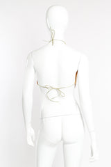 Vintage Whiting & Davis Gold Mesh Halter Top back view on mannequin @Recessla