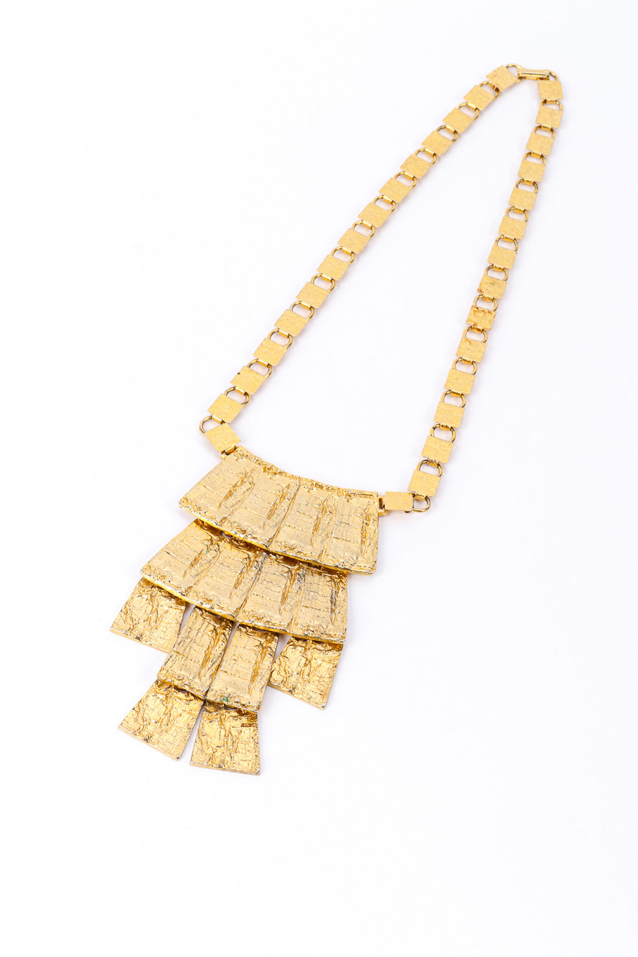 Vintage Brutalist Tiered Tablet Necklace front view @recessla