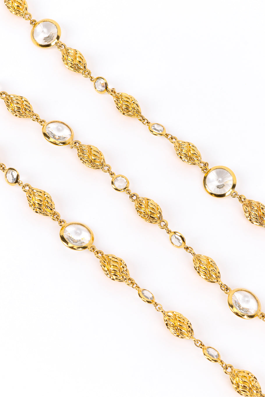 Vintage St. John Rivoli Crystal Link Necklace chain closeup @recess la