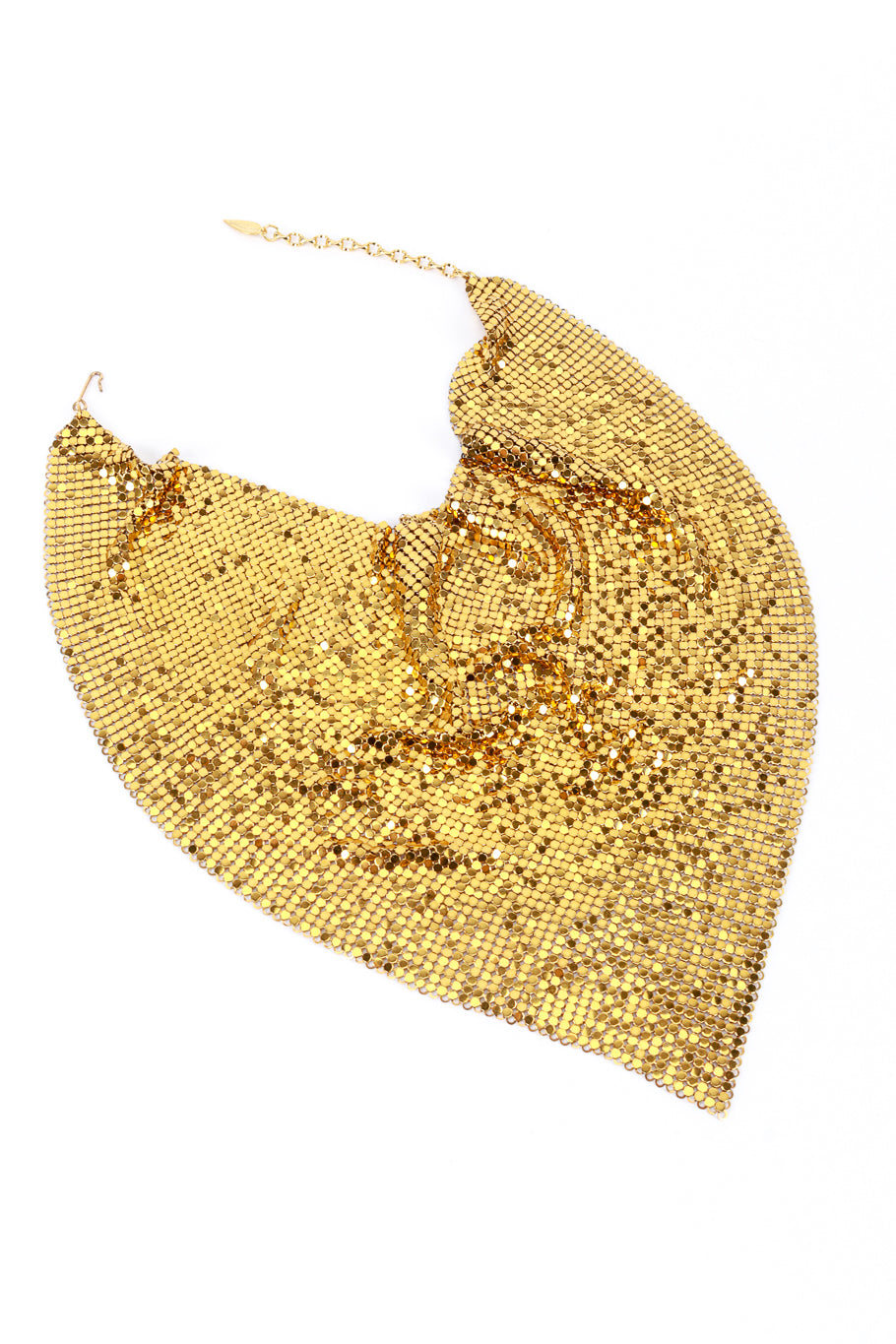 Whiting & Davis Chain Mesh Bib Necklace IV flat lay @RECESS LA