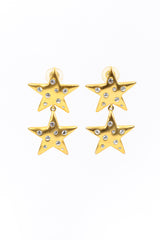 Vintage Kenneth Jay Lane Crystal Star Drop Earrings front @recess la