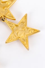 Vintage Kenneth Jay Lane Crystal Star Drop Earrings signature cartouche closeup @recess la