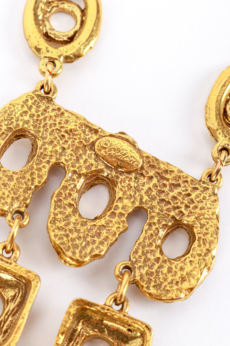 Goldette Brutalist Drop Necklace cartouche @RECESS LA