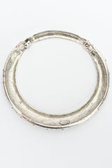 Vintage Goossens Fleur Di Lis Collar Plate Necklace backside on white backdrop @Recessla