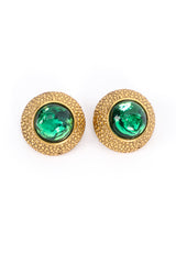 Vintage Goosens Cabochon Button Earrings front @recess la