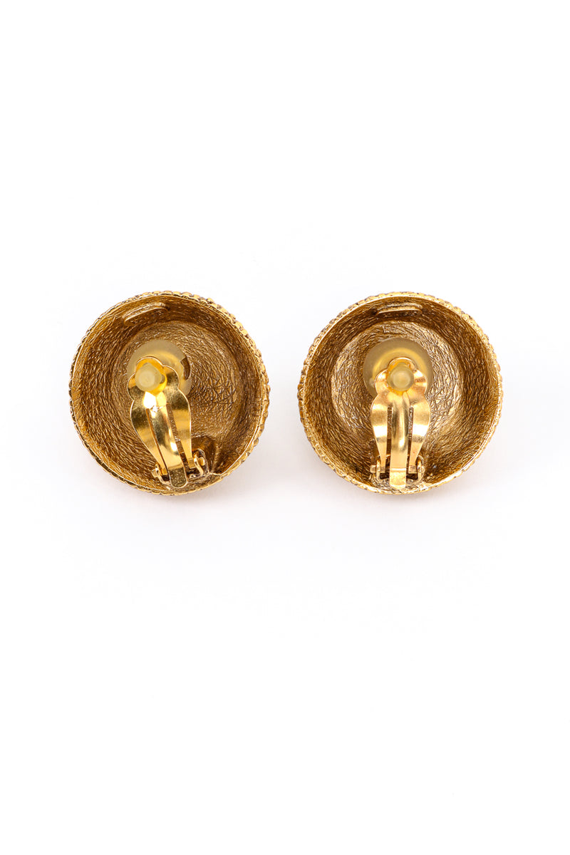 Vintage Goosens Cabochon Button Earrings back @recess la