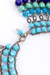 Vintage Multi Strand Beaded Collar Necklace spring clasp closeup @recessla