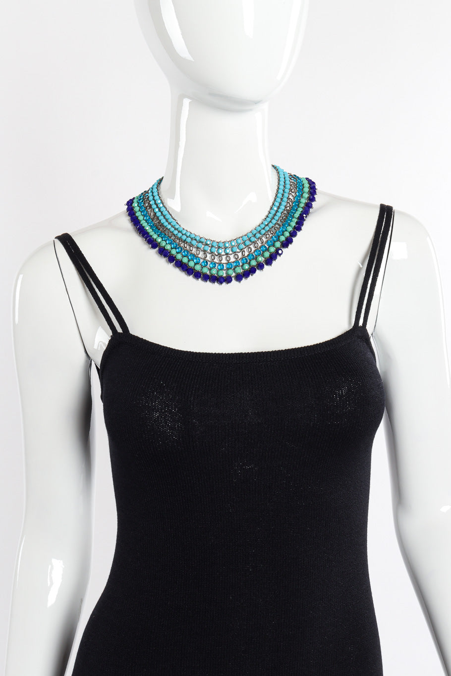 Vintage Multi Strand Beaded Collar Necklace on mannequin @recessla