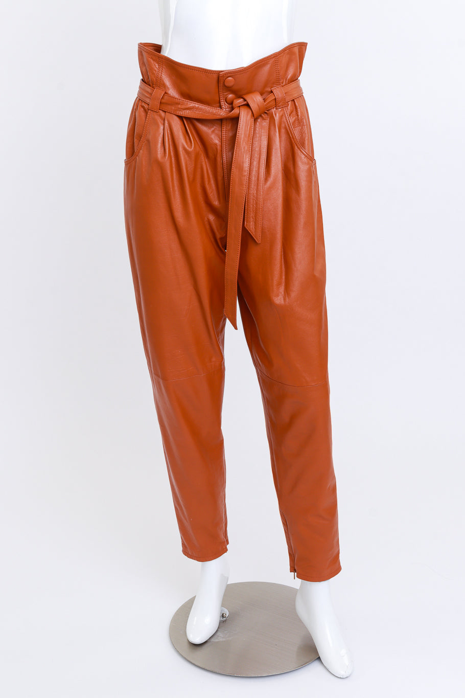 Gucci Tan Leather Paperbag Pants @RECESS LA