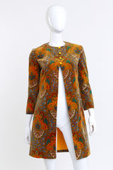 Vintage Leo Narducci Velvet Mandala Paisley Coat front on mannequin @recess la