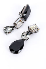 Vintage Oscar de la Renta Dark Crystal Gem Drop Earrings detail @RECESS LA