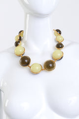 Vintage Oscar de la Renta Lunar Two-Tone Ball Bead Necklace on mannequin @recess la