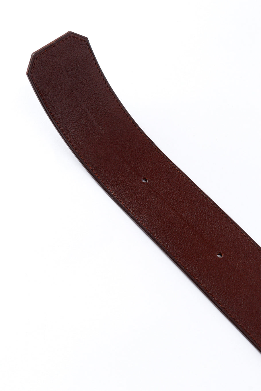 Hermes Brown H Buckle Belt end inside closeup @RECESS LA