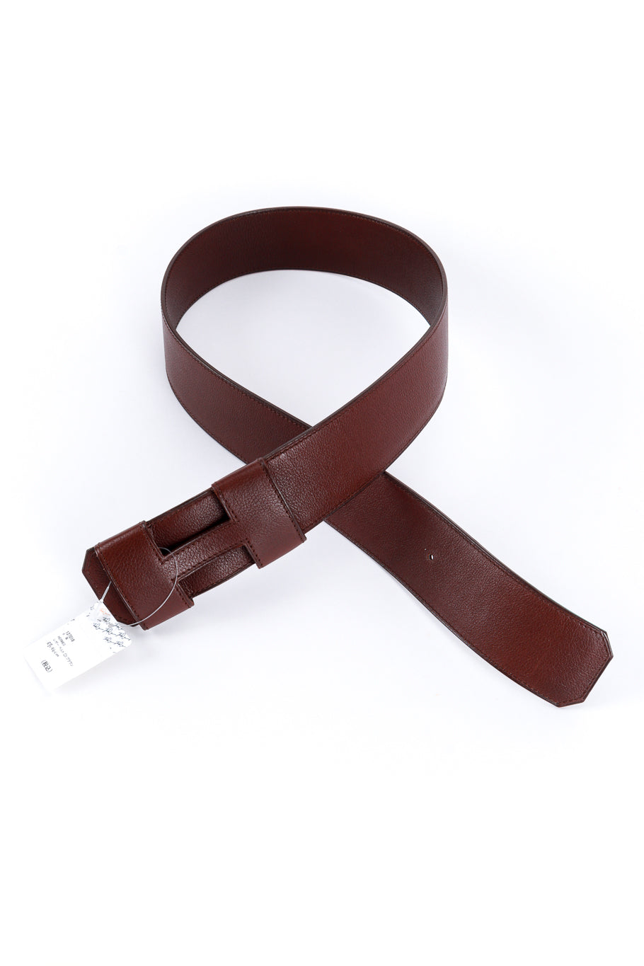 Hermes Brown H Buckle Belt straps overlapped @RECESS LA