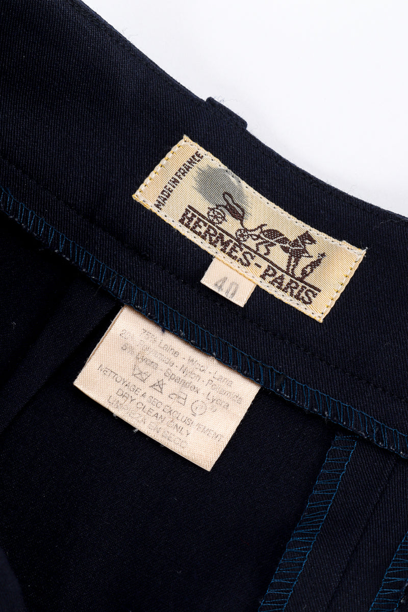 Vintage Hermés Skinny Leg Riding Pant signature label @recess la