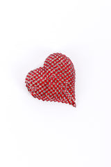 Vintage Dorothy Bauer Rhinestone Heart Brooch front @recessla