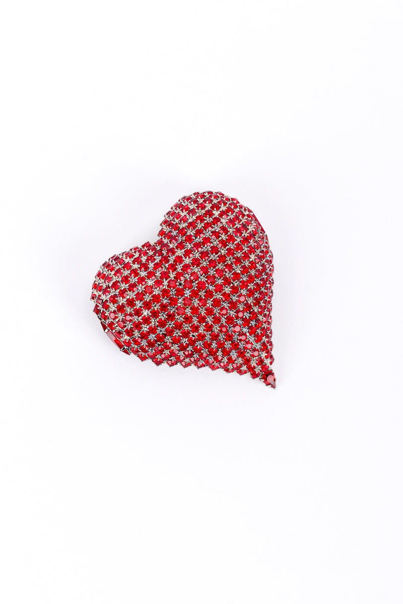 Vintage Dorothy Bauer Rhinestone Heart Brooch front @recessla