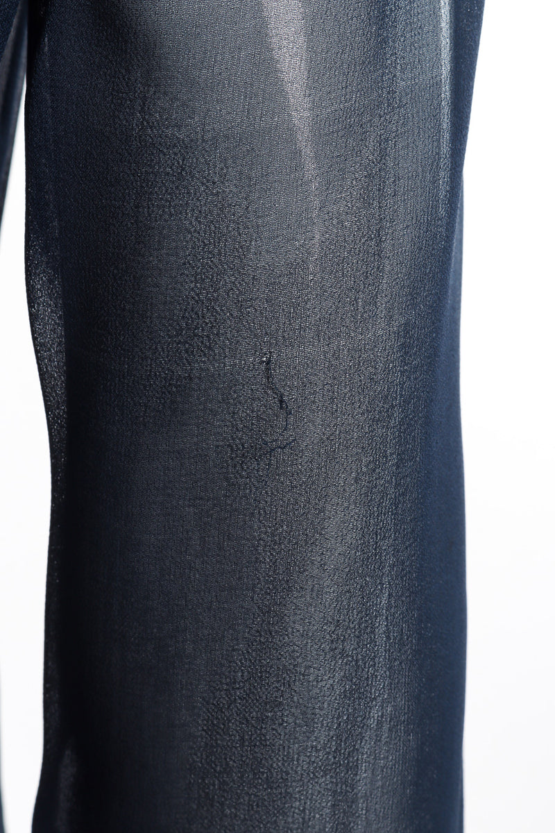 Vintage Holly's Harp Metallic Silk Wrap Dress snag on sleeve closeup @recessla