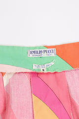 Vintage geometric graphic printed maxi skirt flat lat detail of the makers label with care instructions @RECESS LA