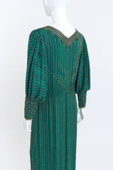 Vintage I.Magnin Beaded Stripe Shift Dress back on mannequin closeup @recess la