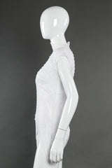 Issey Miyake Sheer Crepe Top side view on mannequin @Recessla