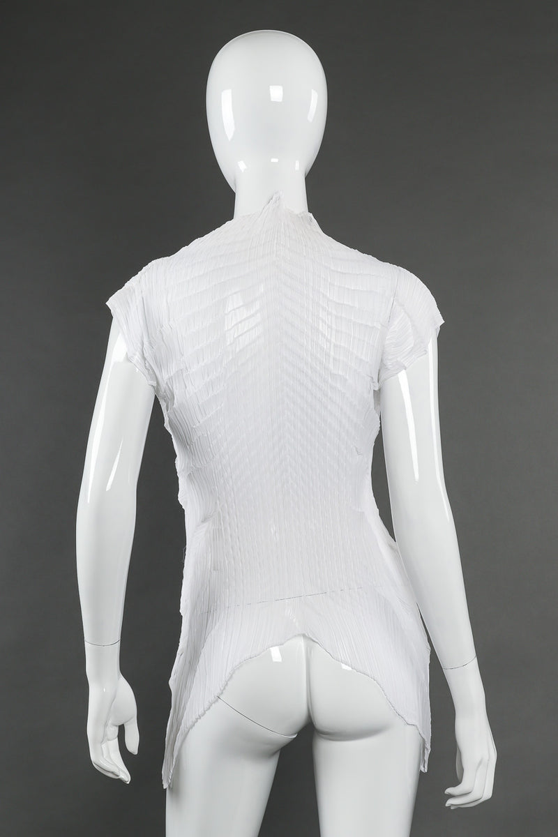 Issey Miyake Sheer Crepe Top back view on mannequin @Recessla