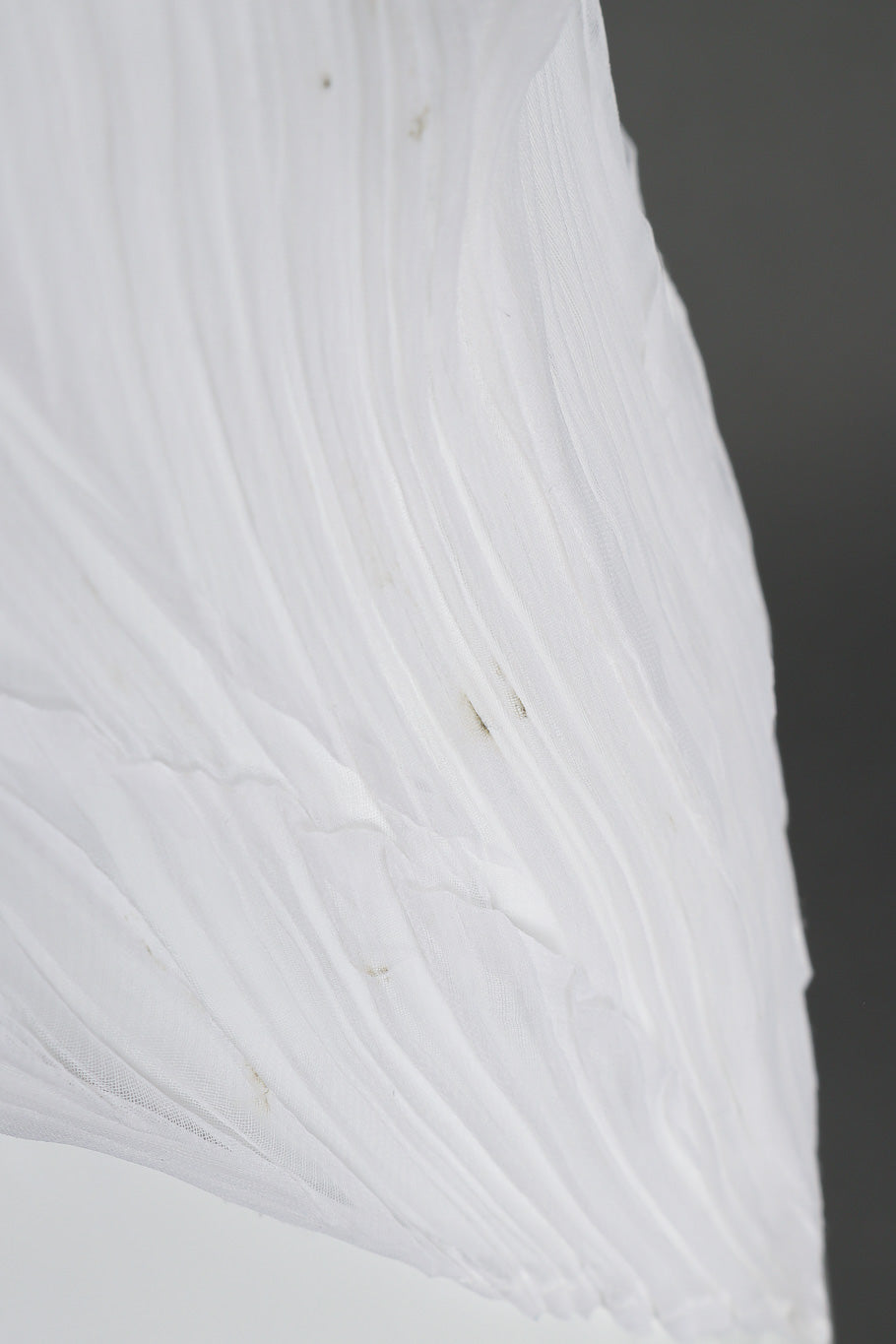 Issey Miyake Sheer Crepe Top marks on fabric closeup @Recessla