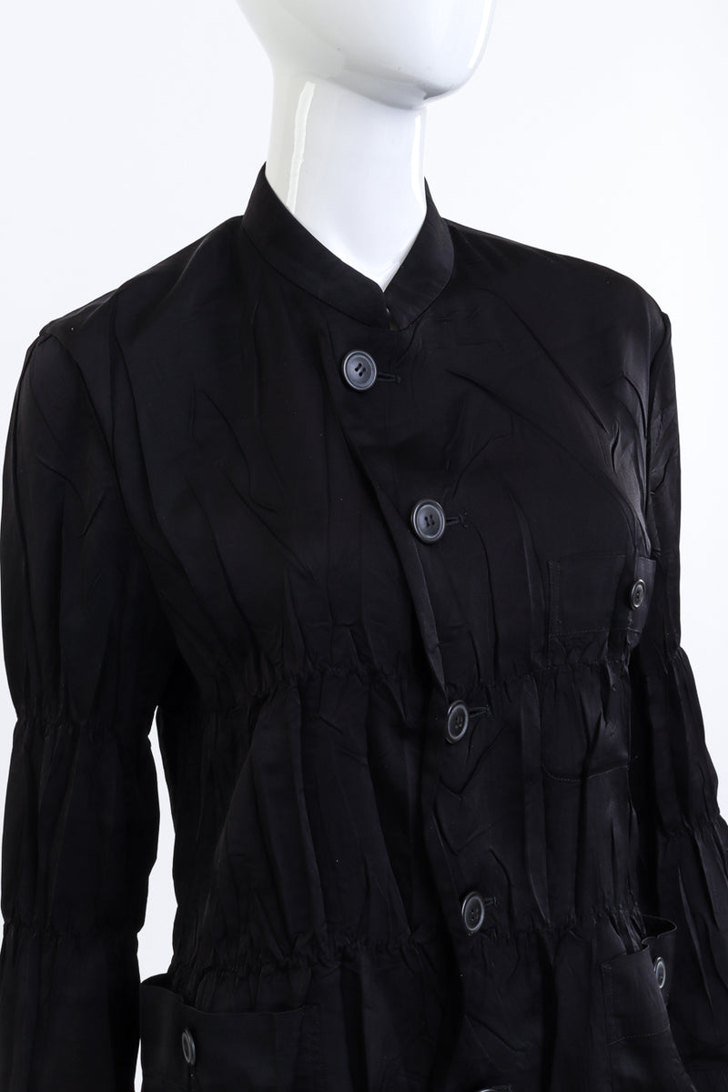 Issey Miyake Plissé Pleated Wrinkle Blouse on mannequin @RECESS LA