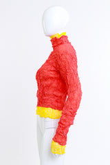 Issey Miyake Wrinkle Fishnet Duotone Turtleneck on mannequin @RECESS LA