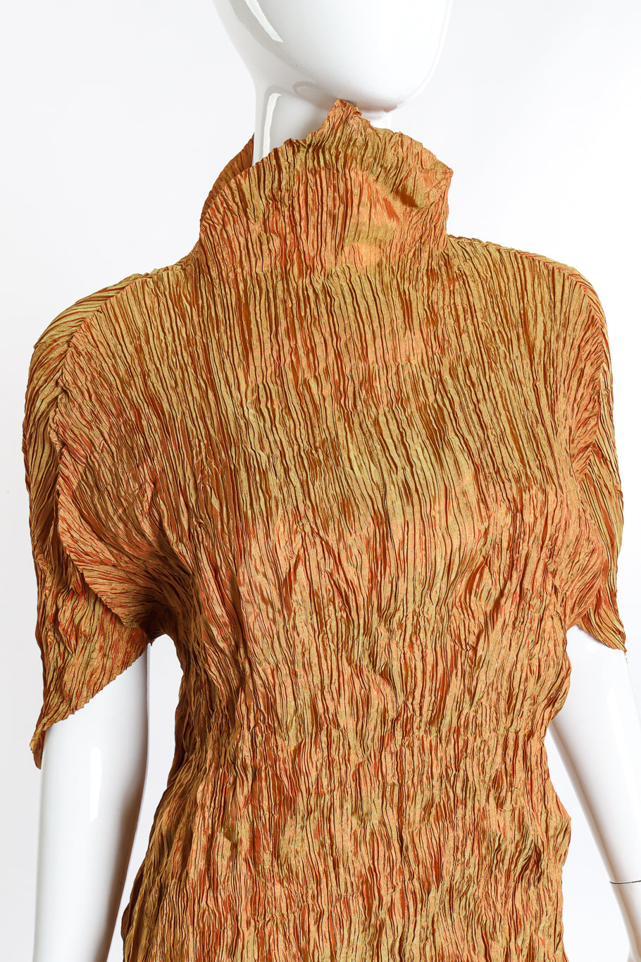 Vintage Issey Miyake Crinkle Turtleneck front on mannequin closeup @recess la