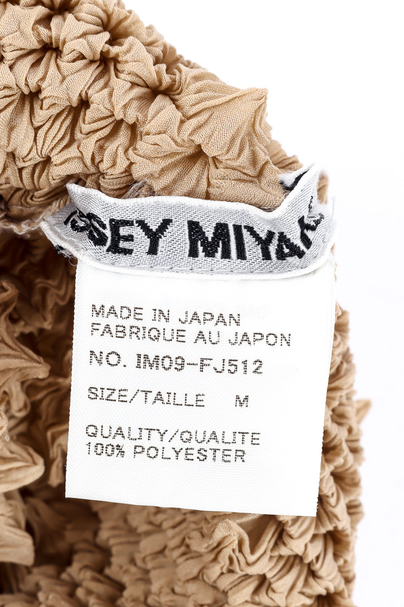 Issey Miyake Spiked Pleat Top label closeup @Recessla