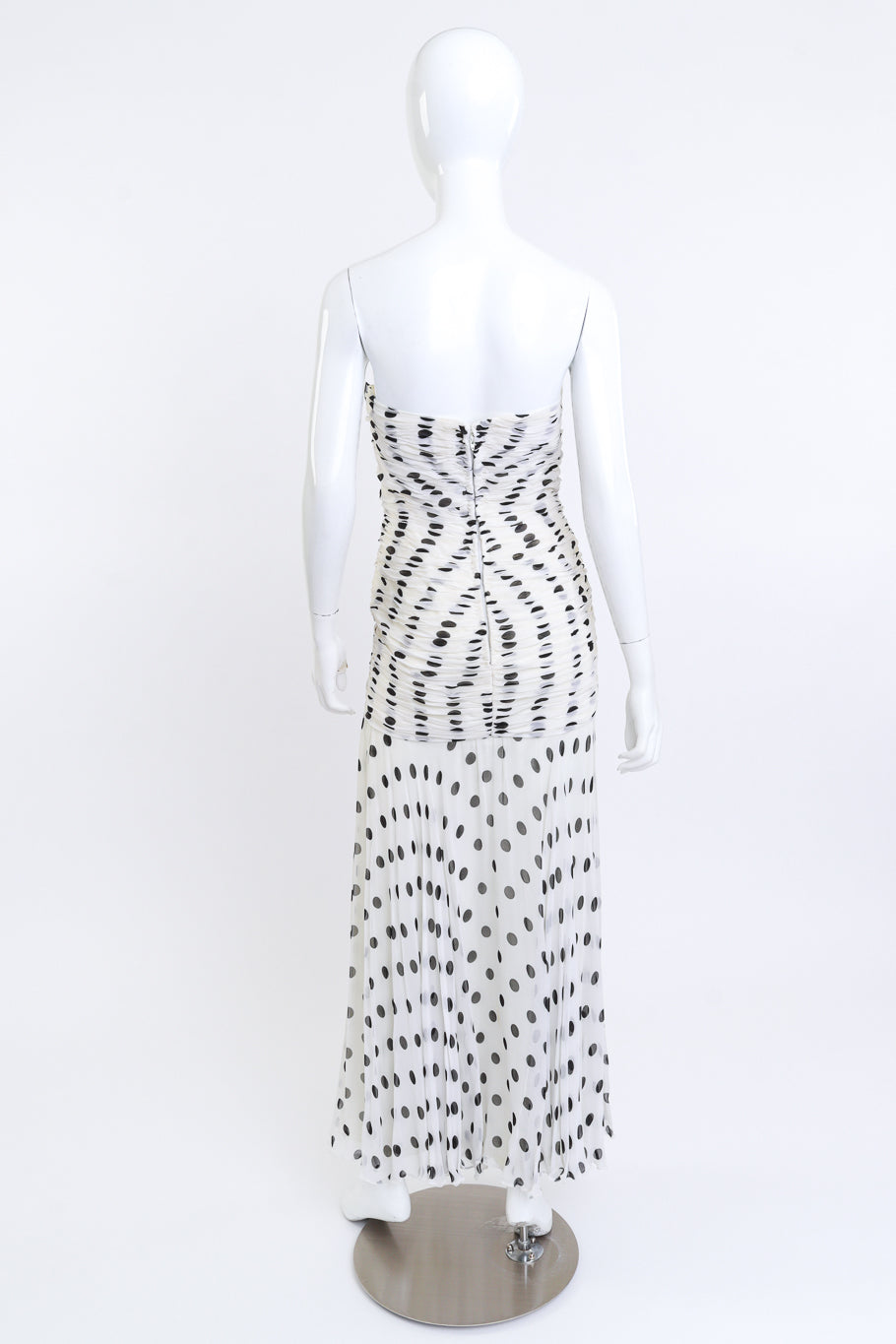 Vintage Isabelle Allard Pearl Cluster Polka Dot Dress back on mannequin @recess la