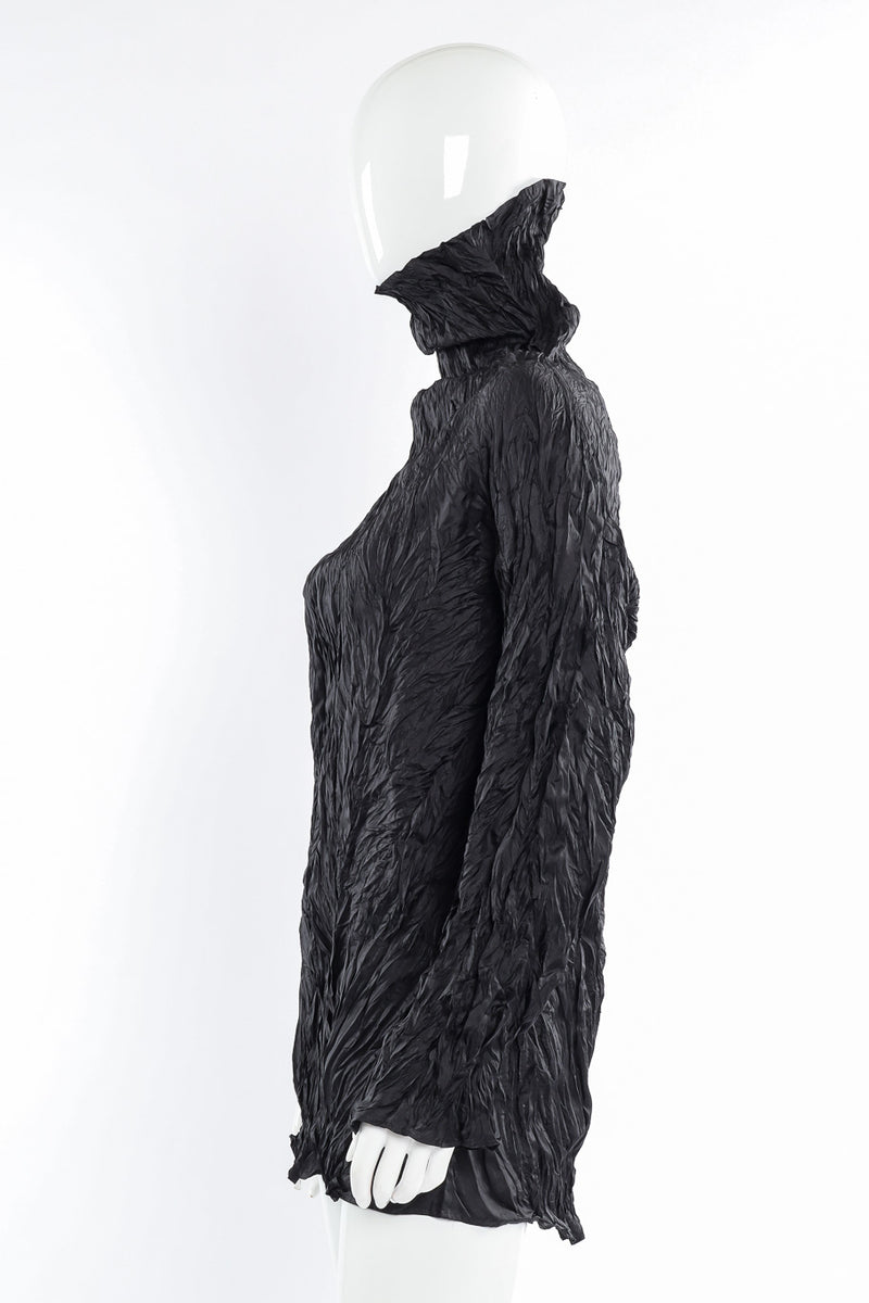 Issey Miyake Crinkle Pleat Turtleneck side view on mannequin @Recessla